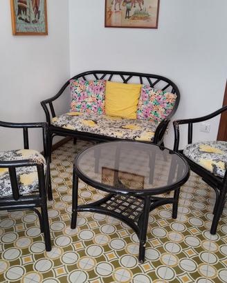 Salotto in rattan naturale