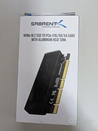 Sabrent adattatore NVMe M.2 SSD per PCIe X16/X8/X4