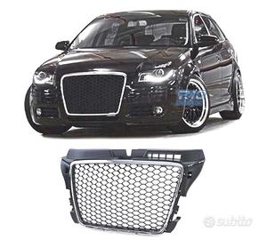 GRIGLIA AUDI A3 8P 08-12 LOOK RS3 NERO CROMATO