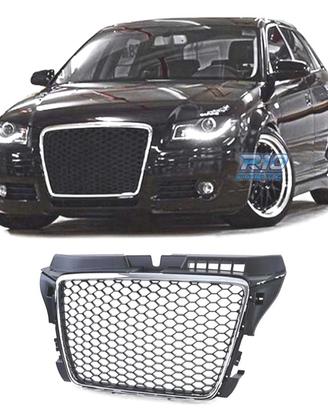 GRIGLIA AUDI A3 8P 08-12 LOOK RS3 NERO CROMATO