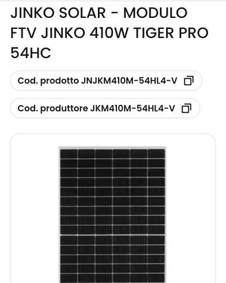 7 Pannelli Fotovoltaici 410 w