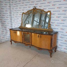 Credenza Buffet stile Chippendale con specchio