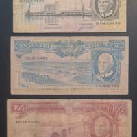 LOTTO BANCONOTE ANGOLA 20-50-100 ESCUDOS DEL 1962