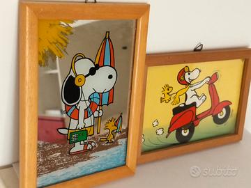 Snoopy Peantus Vintage set 2 quadretti anni 80 