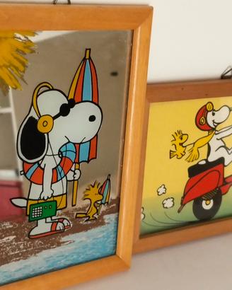 Snoopy Peantus Vintage set 2 quadretti anni 80 