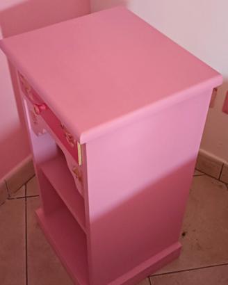 COMODINO DECOUPAGE ROSA