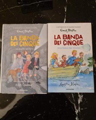 2 libri, La Banda dei Cinque, di Enid Blyton