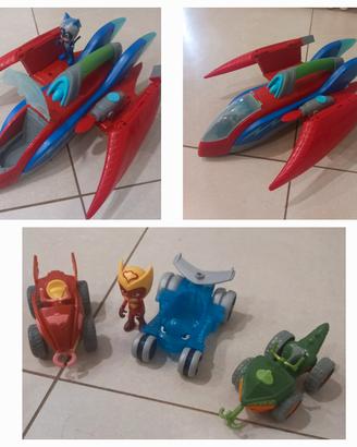 aereo pjmasks + veicoli personaggi