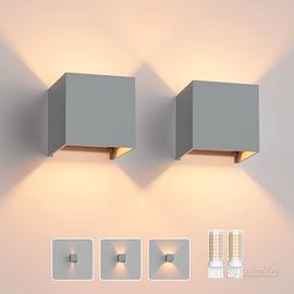 Klighten 2 Pezzi LED Lampada da Parete Interno/Est