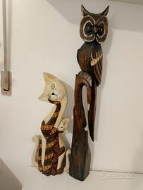 Statue legno animali