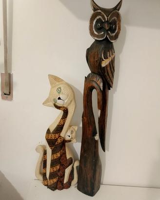 Statue legno animali