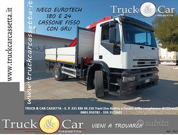 IVECO EUROTECH 180E24-CASSONE FISSO+GRU-1996