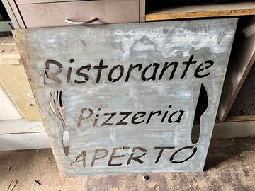 Insegna pizzeria ristorante 80x80cm