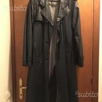 Spolverino pelle vintage cappotto lungo doppio pet