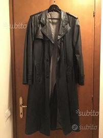 Spolverino pelle vintage cappotto lungo doppio pet