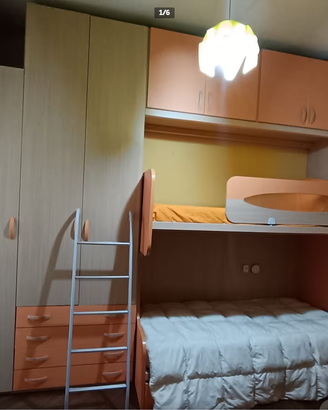 Camera ragazzi 3 posti più libreria e cassettiera