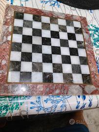 Elegante scacchiera artigianale in marmo 25x25 