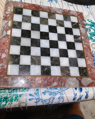 Elegante scacchiera artigianale in marmo 25x25 