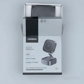 Caricatore Wireless Magsafe 2 in 1 Ugreen Nero Qi2