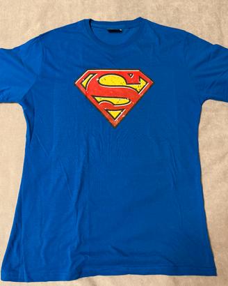 maglietta mai usata Superman blu royal, con logo