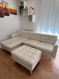Divano a tre posti bianco pelle Landskrona Ikea
