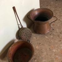 Set pentole antiche di rame
