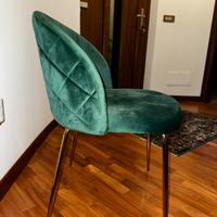 4 Sedie design in velluto