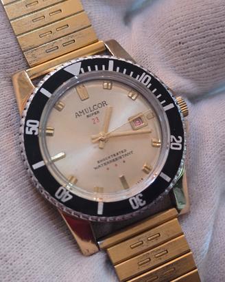 Orologio skin diver vintage Amulcor dorato