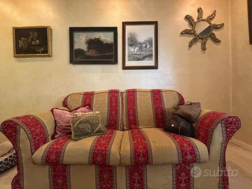 Divano Vintage Beige e Rosso 160x92 cm