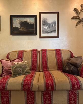 Divano Vintage Beige e Rosso 160x92 cm