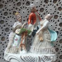 Statua in porcellana ballerini e musicante