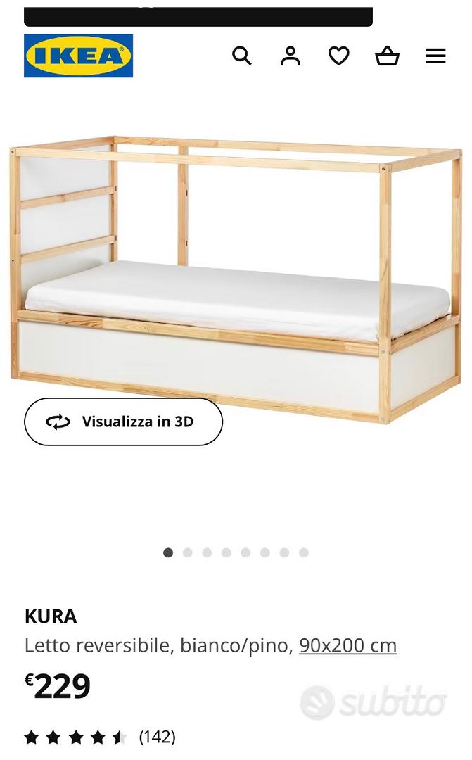 KURA Letto reversibile, bianco, pino, 90x200 cm - IKEA Italia