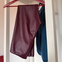 Leggins eco pelle felpati taglia S