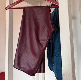 Leggins eco pelle felpati taglia S
