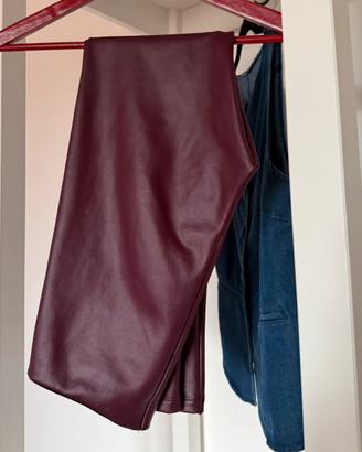 Leggins eco pelle felpati taglia S