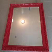 Specchio Vintage Barocco – Rosso Laccato "Pop Art"