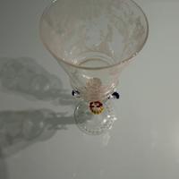 Raro Calice in Vetro Soffiato Artistico Veneziano