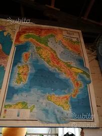 Cartine geografiche vintage da muro