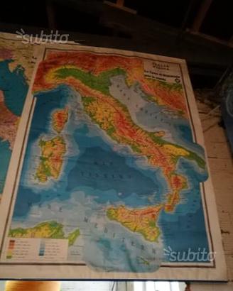 Cartine geografiche vintage da muro