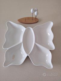 Antipastiera in porcellana a forma di farfalla 