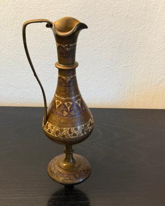 Antica caraffa in ottone policromo primi 900