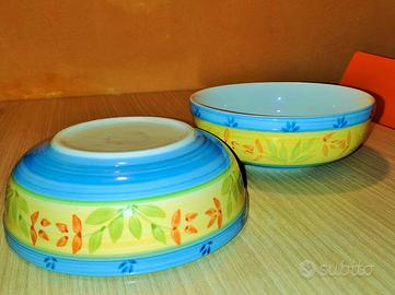 N. 2 Ciotole in ceramica "Vintage" dipinte a mano