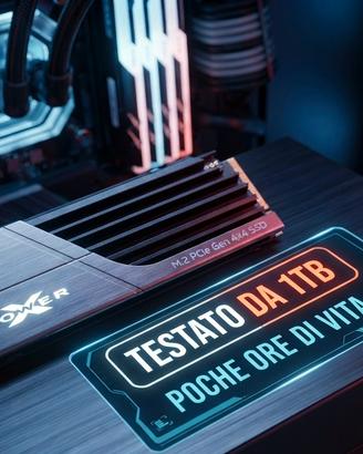 SSD M2 da 1TB con dissipatore, poche ore, testato