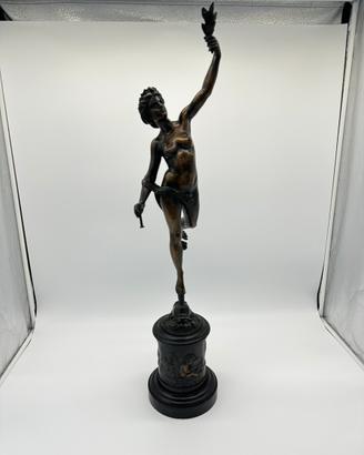 Antica statua in bronzo Dea della Fortuna XIX Sec