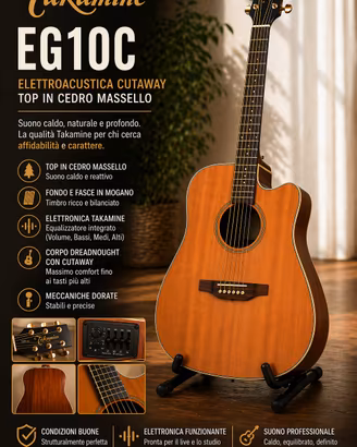 Takamine EG10C – Elettroacustica Vintage con Top i