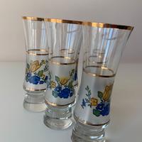 Set 6 Bicchieri da Liquore con Decoro Floreale