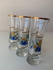 Set 6 Bicchieri da Liquore con Decoro Floreale