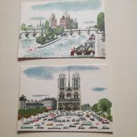 8 cartoline con disegni di Saek a tema Parigi