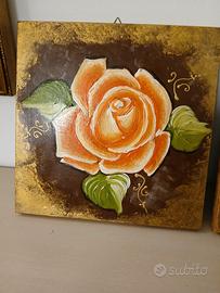 tre dipinti su legno