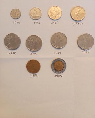 Vecchie Lire dal 1954 al 1989